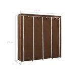 vidaXL Garde-robe avec 4 compartiments Marron 175x45x170 cm