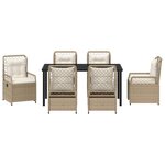 vidaXL Ensemble de salle à manger pour jardin 7 Pièces Beige polyrotin