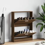 vidaXL Armoire à chaussures Chêne marron 59x17x81 cm Bois d'ingénierie