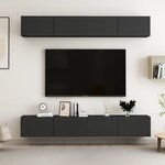 vidaXL Meubles TV 4 Pièces Noir 100x30x30 cm Bois d'ingénierie