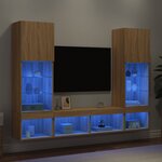 vidaXL Unités murales TV avec LED 5 Pièces chêne sonoma bois d'ingénierie