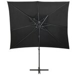 vidaXL Parasol déporté à double toit Noir 250x250 cm