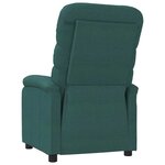 vidaXL Fauteuil inclinable Vert foncé Tissu