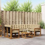 vidaXL Ensemble de canapés d'extérieur 7 pc Naturel et Beige