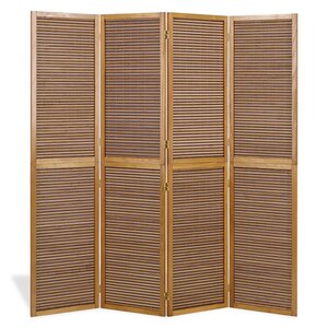 Paravent bois 4 pans bambou marron