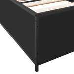 vidaXL Cadre de lit noir 90x200 cm bois d'ingénierie et métal