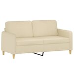 vidaXL Canapé 2 places avec oreillers décoratifs crème 140 cm tissu