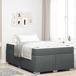 vidaXL Cadre de lit avec matelas Gris foncé 120 x 190 cm tissu
