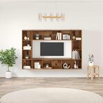vidaXL Meuble TV 4 Pièces Marron 37 x 37 x 142.5 cm Bois d'ingénierie