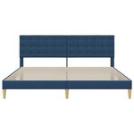 vidaXL Cadre de lit avec tête de lit Bleu 180 x 200 cm Tissu