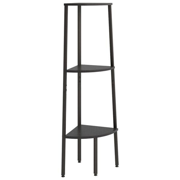 vidaXL Étagère d'angle 3 niveaux Noir 45 5x31 5x120 cm