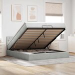 vidaXL Cadre de lit ottoman avec matelas gris clair 200x200 cm velours