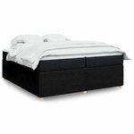 vidaXL Sommier à lattes de lit avec matelas Noir 200x200 cm Tissu