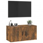 vidaXL Meuble TV mural Chêne fumé 80x34 5x40 cm