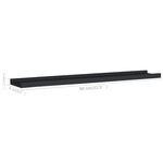 vidaXL Étagères à rebord pour cadre photo 2 Pièces Noir 80x9x3 cm MDF