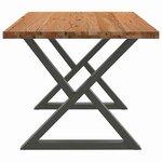 vidaXL Table à manger marron clair bois de chêne massif rectangulaire