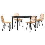 vidaXL Ensemble de salle à manger de jardin 5 pièces en poly rattan brun