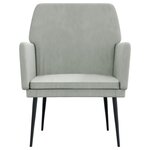 vidaXL Fauteuil Gris clair 62x79x79 cm Velours