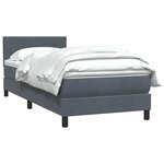 vidaXL Sommier à lattes de lit et matelas gris foncé 90x220 cm velours