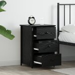 vidaXL Ensemble de tables de nuit en chêne noir Chêne noir Bois d'ingénierie