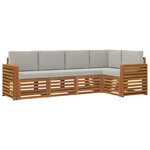 vidaXL Ensemble de canapé d'angle 5 Pièces Gris Naturel et Clair