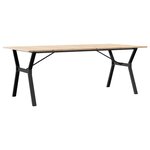 vidaXL Table à manger cadre en Y 200x100x75cm bois de pin massif acier