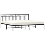 vidaXL Cadre de lit métal sans matelas avec tête de lit noir 193x203cm