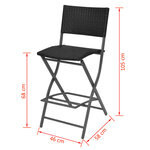 vidaXL Ensemble à manger d'extérieur pliable 7Pièces Acier Résine tressée