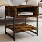 vidaXL Table basse chêne fumé 40x40x45 cm bois d'ingénierie
