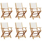 vidaXL Chaises de jardin pliantes lot de 6 tissu et bois massif