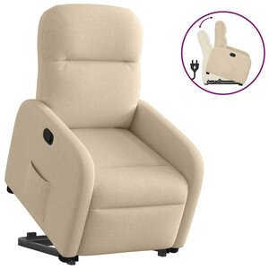 vidaXL Fauteuil inclinable Crème Tissu