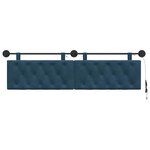 vidaXL Tête de lit suspendue Avec lumière LED Bleu Velours