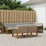 vidaXL Ensemble de canapés d'extérieur 7 Pièces Naturel et Gris clair