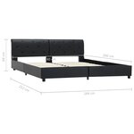 vidaXL Cadre de lit Noir Similicuir 160 x 200 cm
