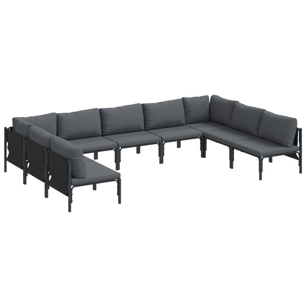 vidaXL Ensemble de canapé de jardin 9 Pièces Anthracite Acier