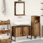 vidaXL Ensemble de meubles de salle de bain 2 pièces en bois ancien et bois aggloméré