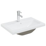 vidaXL Ensemble de meubles de salle de bain Blanc brillant Aggloméré