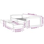 vidaXL Cadre de lit avec tiroirs Blanc Bois de pin massif 90x200 cm