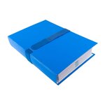 Chemise Extensible Balacron Sans Rabat Sangle Scratch - 24x32cm - Bleu - X 10 - Exacompta