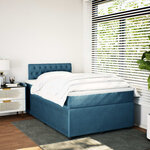 vidaXL Sommier à lattes de lit et matelas bleu 120x200 cm velours