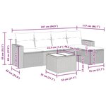 vidaXL Salon de jardin 6 Pièces avec coussins noir résine tressée