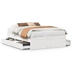 vidaXL Cadre de lit sans matelas avec tiroirs blanc 140x200cm bois pin