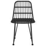 vidaXL Chaises de jardin 2 Pièces Noir 48x62x84 cm Résine tressée