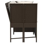 vidaXL Canapé de jardin avec coussins marron résine tressée