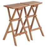 vidaXL Tabourets de bar pliables lot de 2 Bois de teck massif
