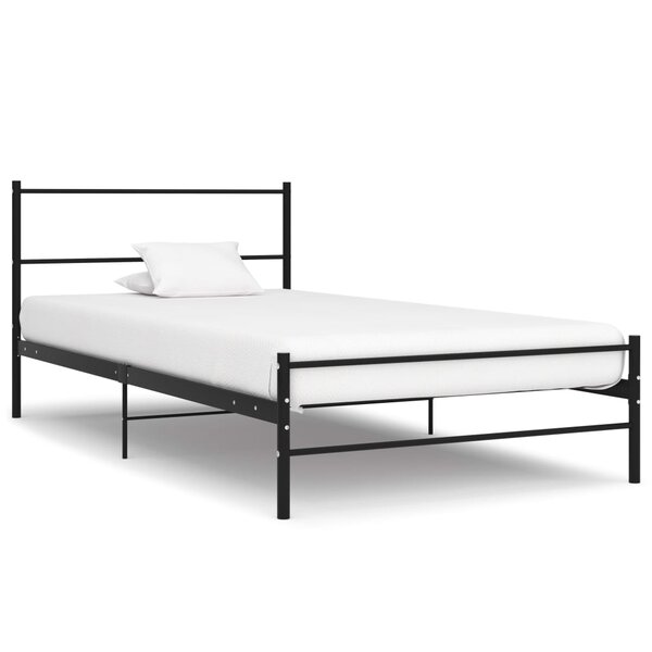 vidaXL Cadre de lit sans matelas noir métal 100x200 cm
