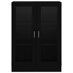 vidaXL Armoire à vitrine Noir 82 5x30 5x115 cm Bois d'ingénierie