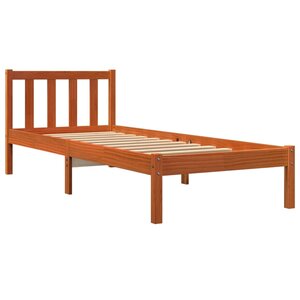 vidaXL Cadre de lit cire marron 90x200 cm bois de pin massif