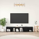 vidaXL Ensemble meuble TV 2 Pièces Chêne noir Bois d'ingénierie