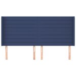 vidaXL Tête de lit avec oreilles Bleu 163x16x118/128 cm Tissu